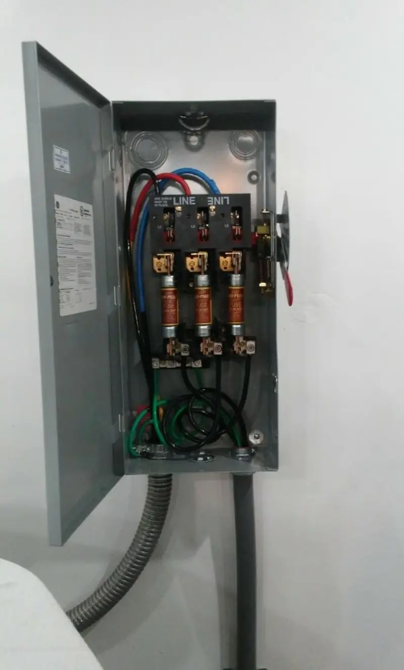 Three-phase disconnect switch installed for Electrical Wiring & Rewiring in Enoch